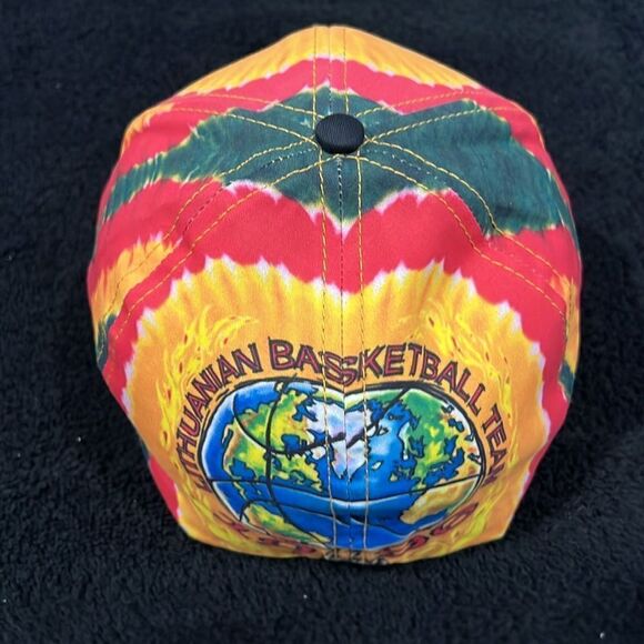 🔥🏀 Liquid Blue Grateful Dead Lithuania Skeleton Basketball Fitted Flex Fit Hat - Picture 5 of 8
